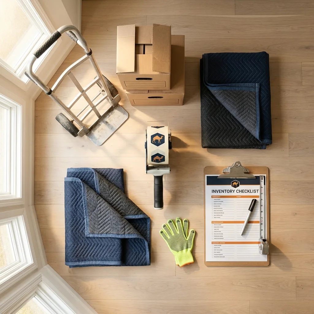 Professional moving supplies and packing materials layout for Madill residential relocations