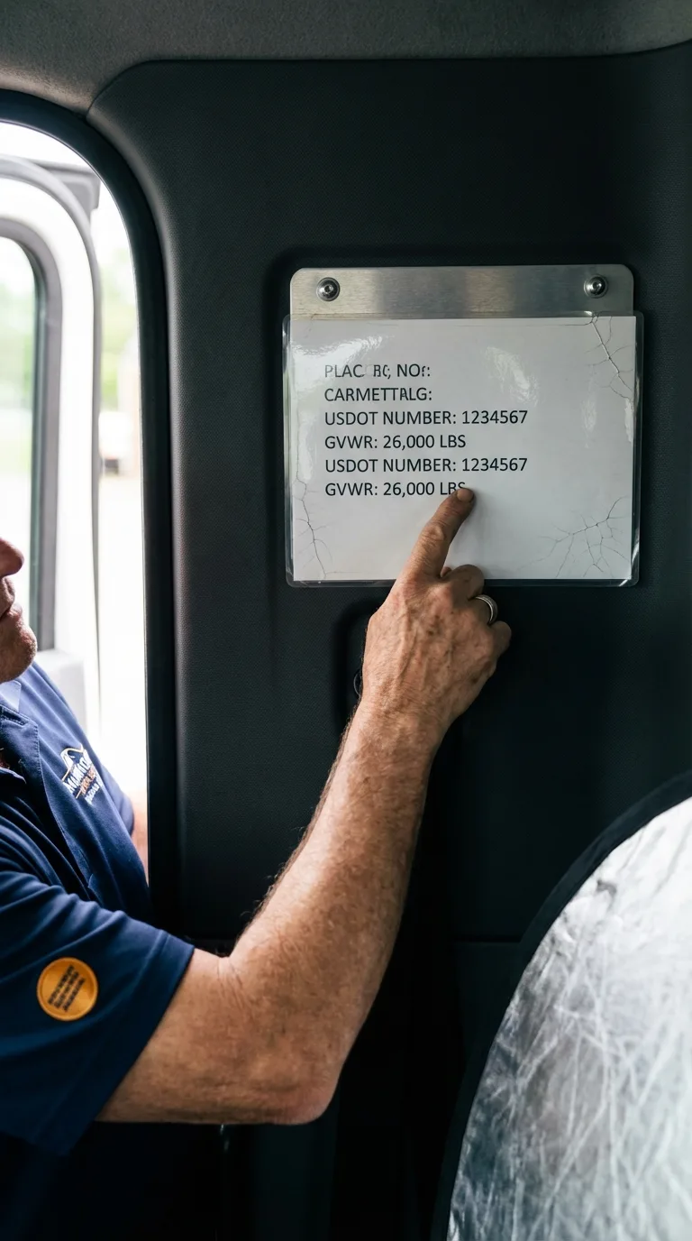 USDOT licensing placard verification in Madill
